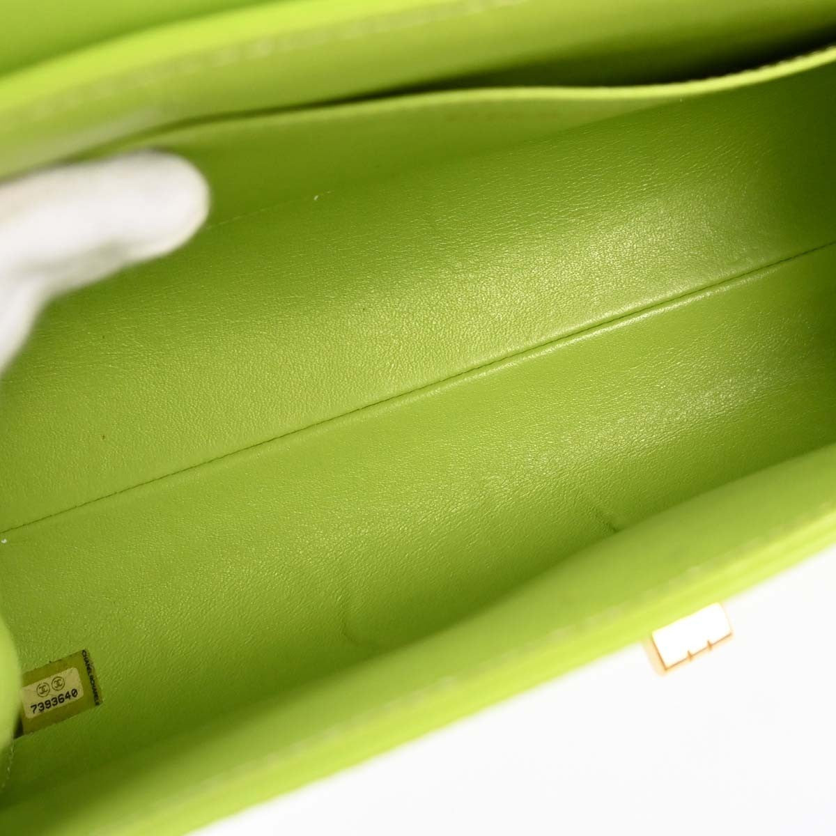 Chanel Chocolate Bar Mademoiselle Lock Chain Quilted Velvet Green Leather Shoulder Bag Bag (Pre-Owned)