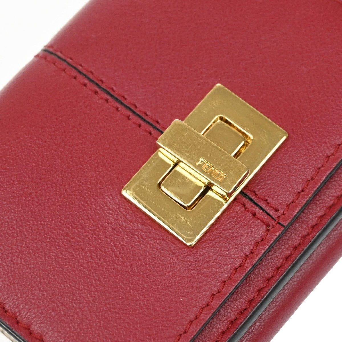 Fendi Peekaboo Leather Red Leather Wallets Accessory (Pre-Owned)