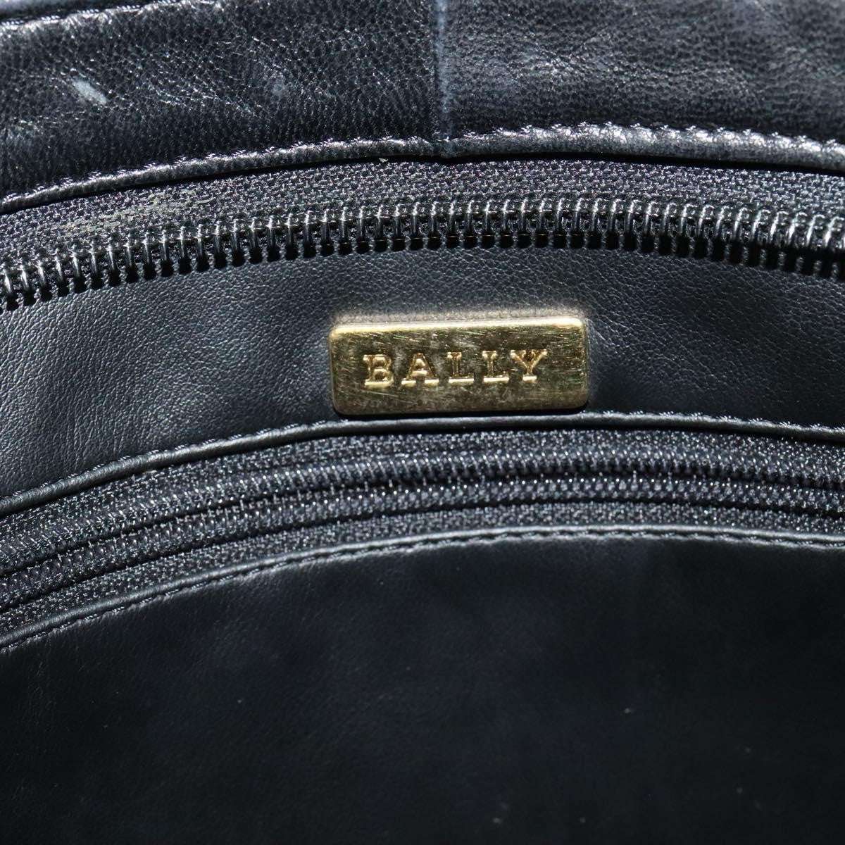 Bally Vintage Quilted Leather Black Leather Shoulder Bag Bag (Pre-Owned)