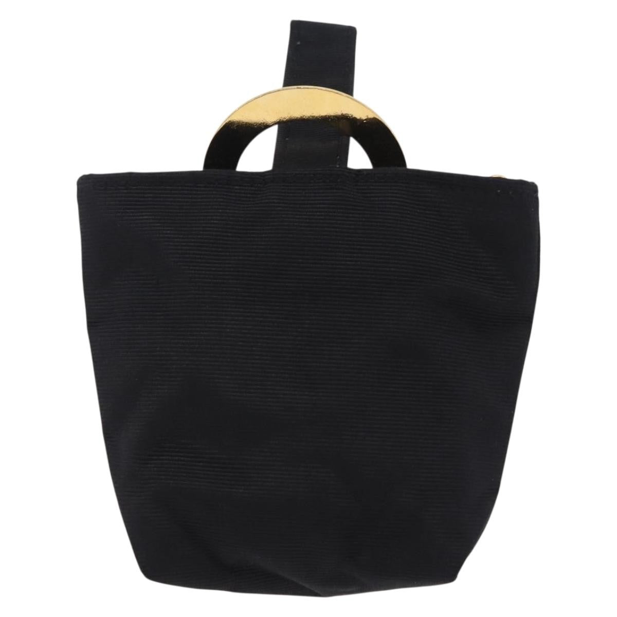 Celine Circle Logo Pouch Canvas Black Canvas Clutche & Pouche Bag (Pre-Owned)