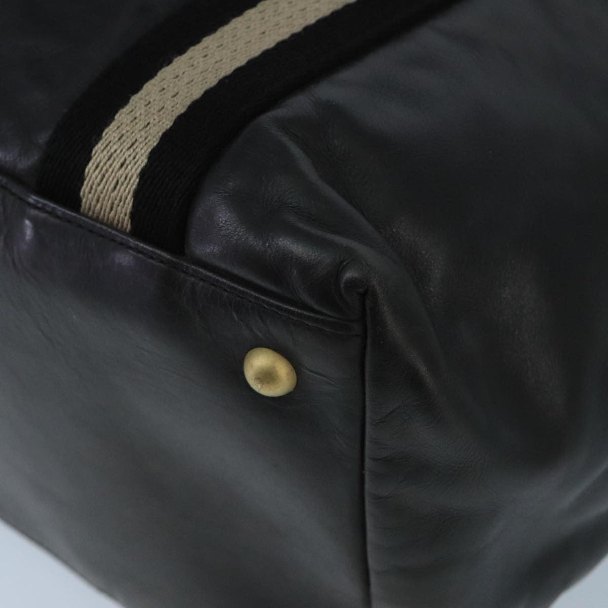 Bally Vintage Leather Black Leather Tote Bag Bag (Pre-Owned)