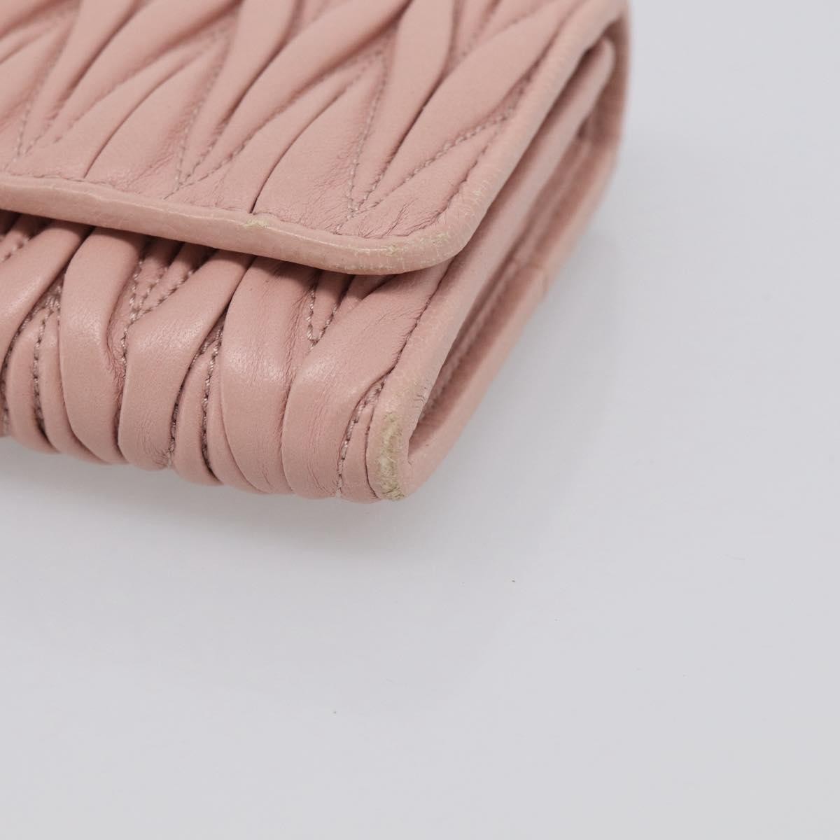 Miu Miu Matelasse Leather Pink Leather Wallets Accessory (Pre-Owned)