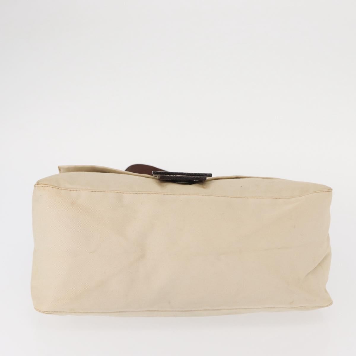 Fendi Fendi Mamma Baguette Monogram Beige Canvas Handbag (Pre-Owned)