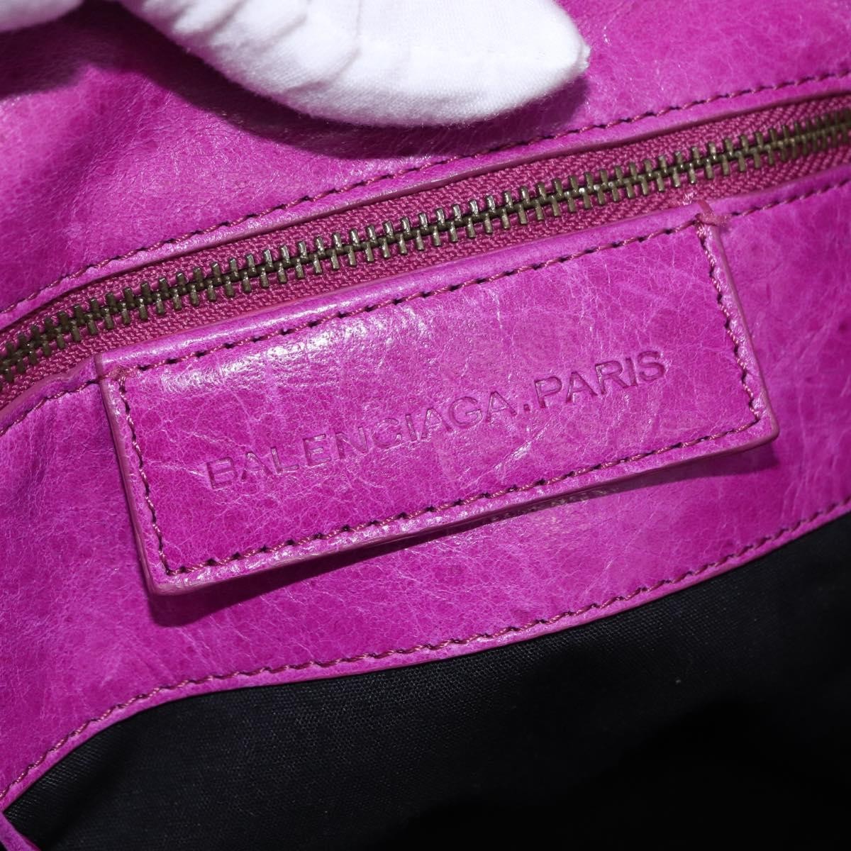 Balenciaga Classic Studs Sunday Tote Leather Purple Leather Handbag (Pre-Owned)