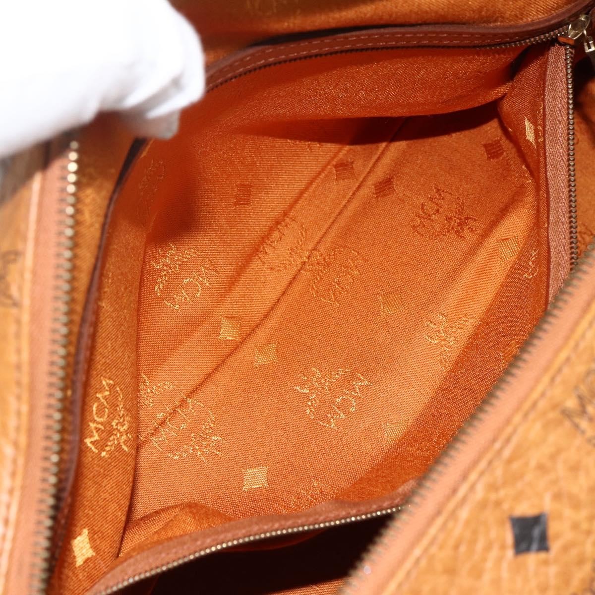 MCM Visetos Logogramme Leather Brown Leather Handbag (Pre-Owned)