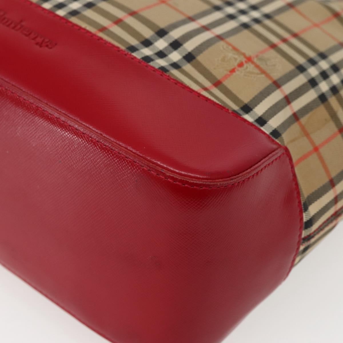Burberry Nova Check Tote Canvas Check Pattern Beige Canvas Tote Bag Bag (Pre-Owned)