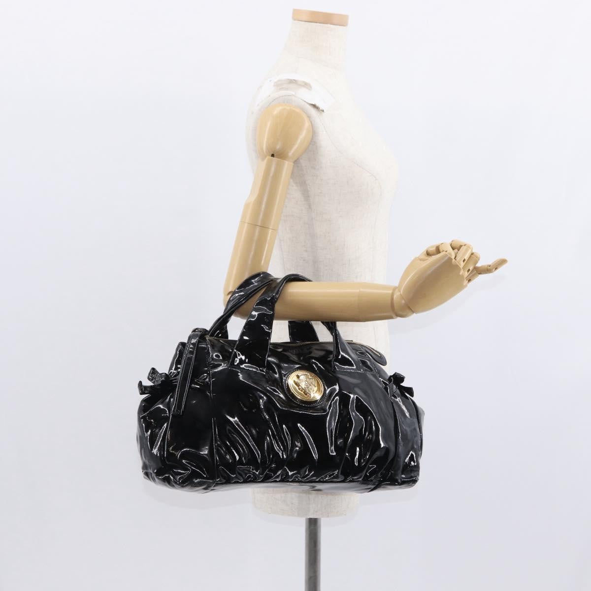 Gucci Hysteria Convertible Top Handle Patent Black Patent_Leather Handbag (Pre-Owned)