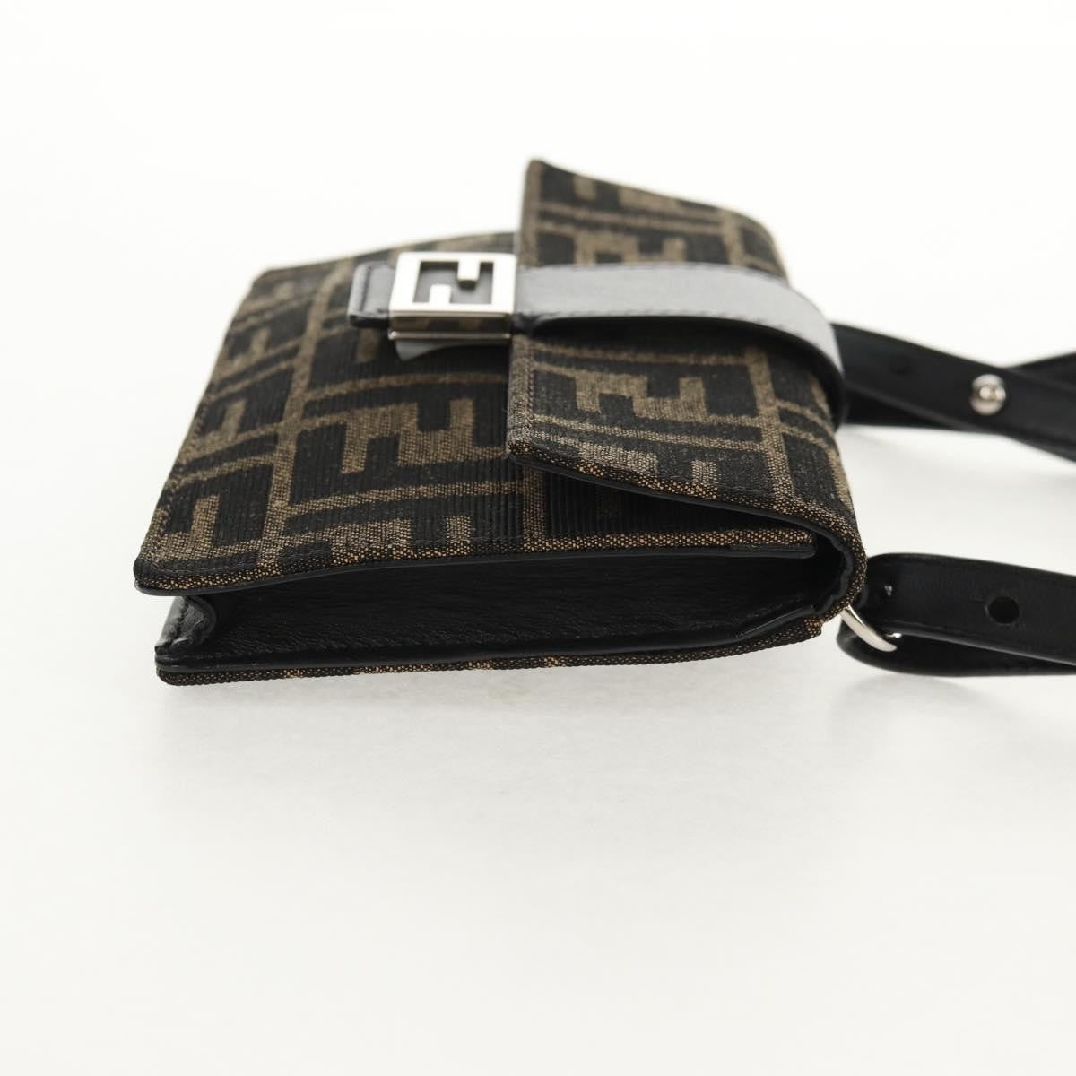 Fendi Baguette Convertible Belt Zucca Canvas Black Canvas Bag (Pre-Owned)