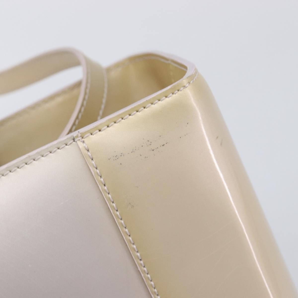 Christian Dior Pearl Lady Dior Patent Leather Beige Patent_Leather Handbag (Pre-Owned)