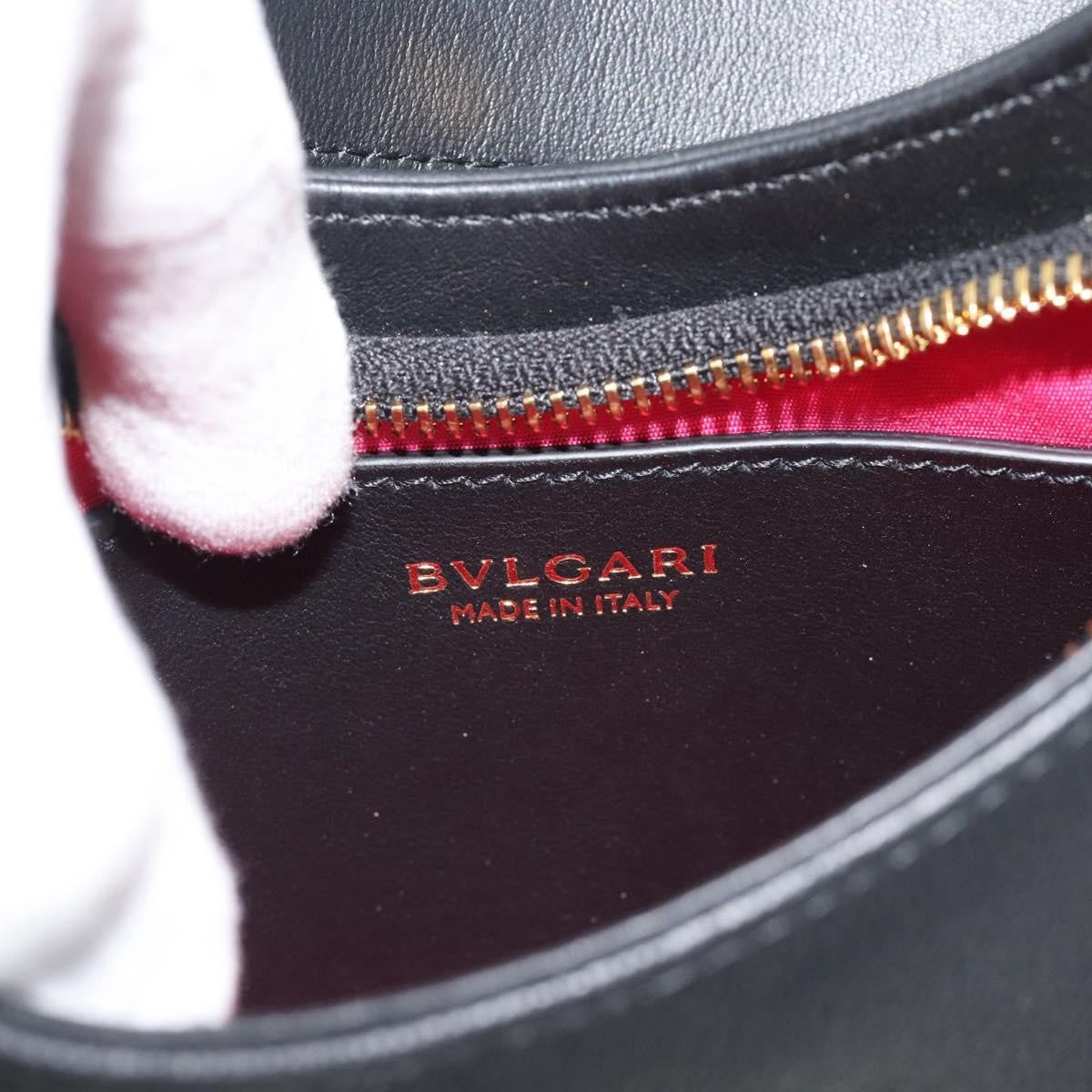 Bvlgari Serpenti Ellipse Leather Black Leather Shoulder Bag Bag (Pre-Owned)