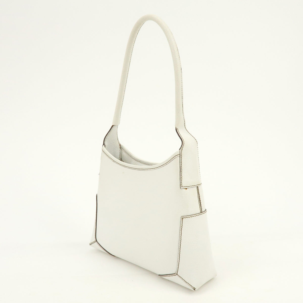 Salvatore Ferragamo Shoulder Bag Leather White Leather Shoulder Bag Bag (Pre-Owned)