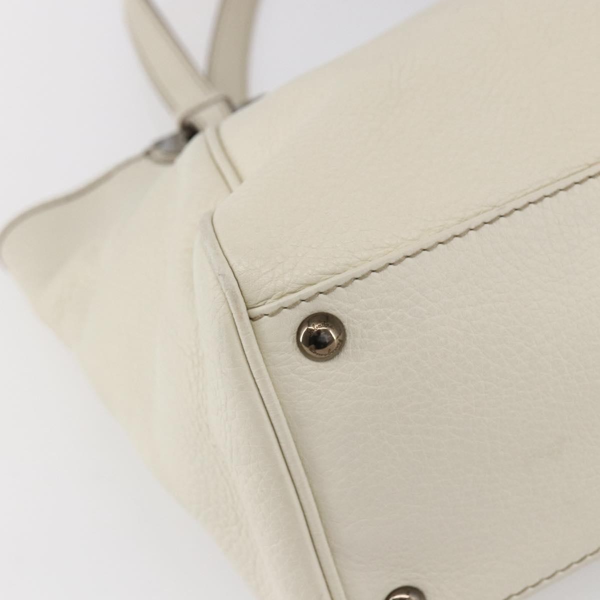 Salvatore Ferragamo Vintage Leather White Leather Tote Bag Bag (Pre-Owned)