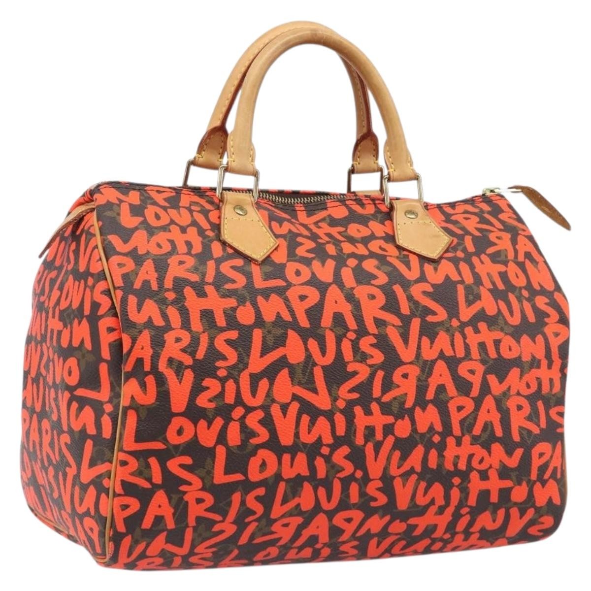 Louis Vuitton Speedy Limited Edition Monogram Graffiti Orange Canvas Handbag (Pre-Owned)