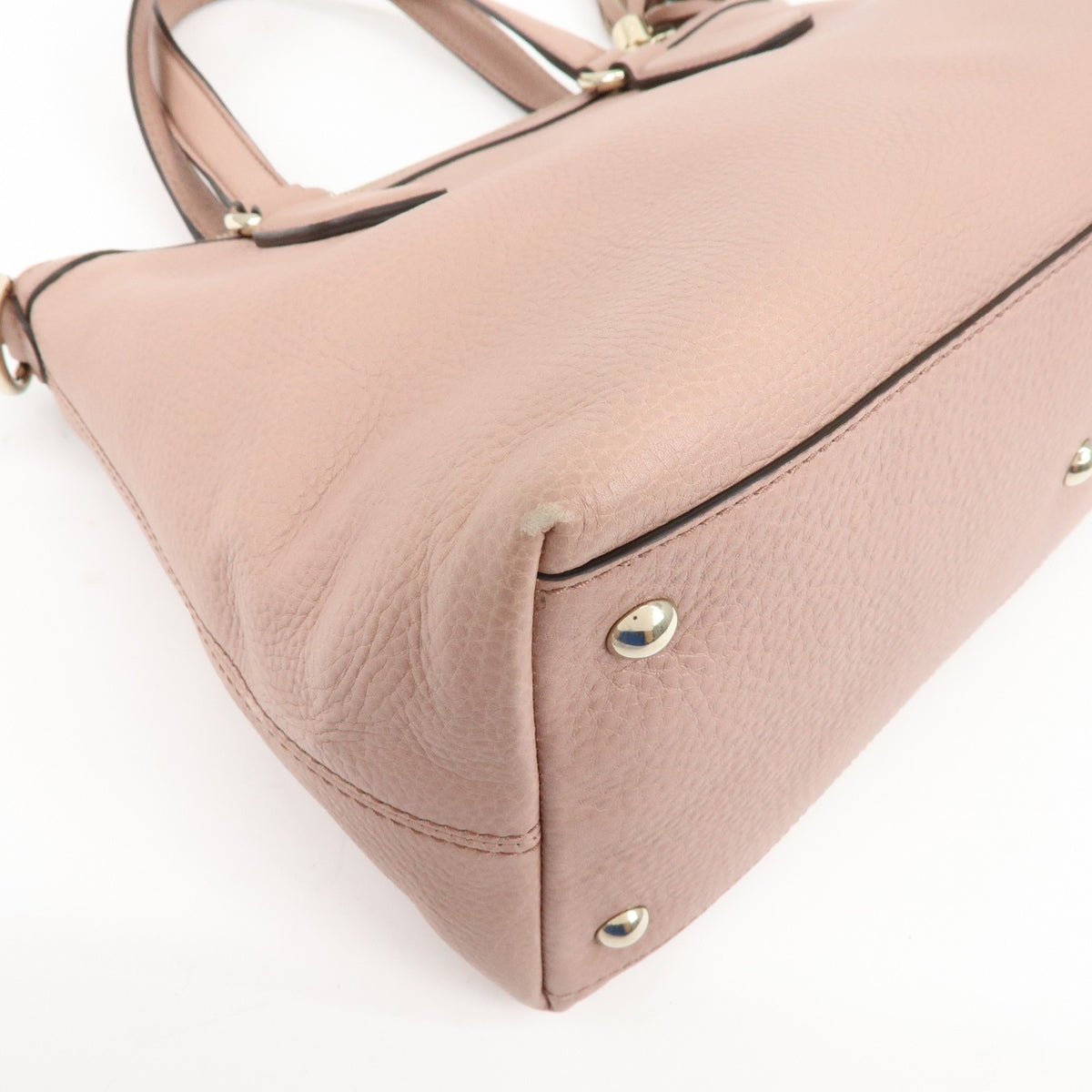 Gucci Soho Convertible Soft Top Handle Leather Pink Leather Handbag (Pre-Owned)