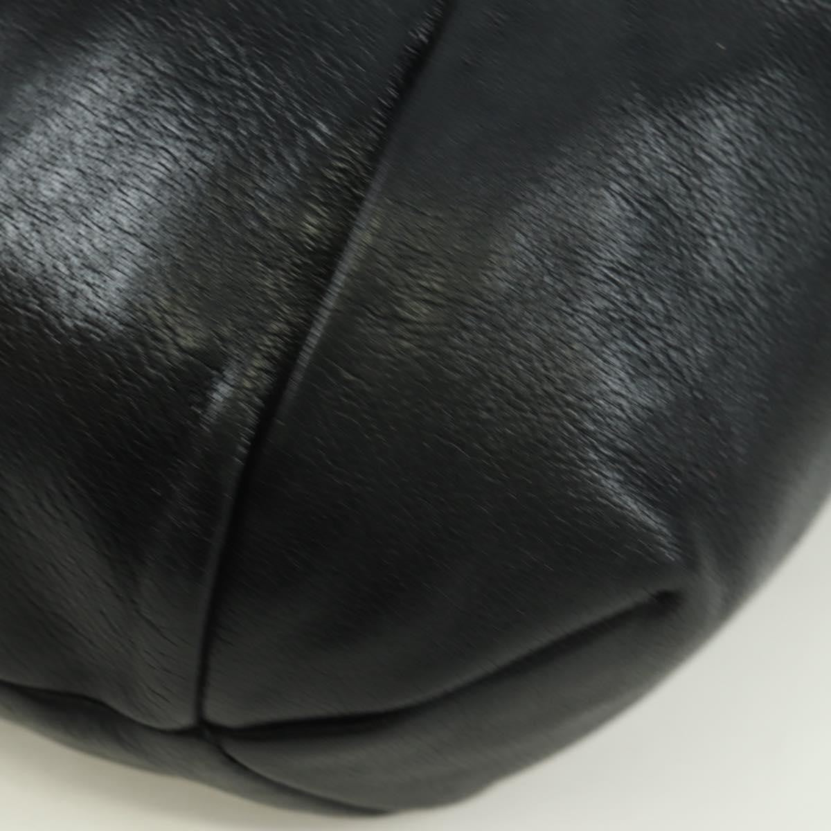 Saint Laurent Vintage Shoulder Bag Leather Black Leather Shoulder Bag Bag (Pre-Owned)