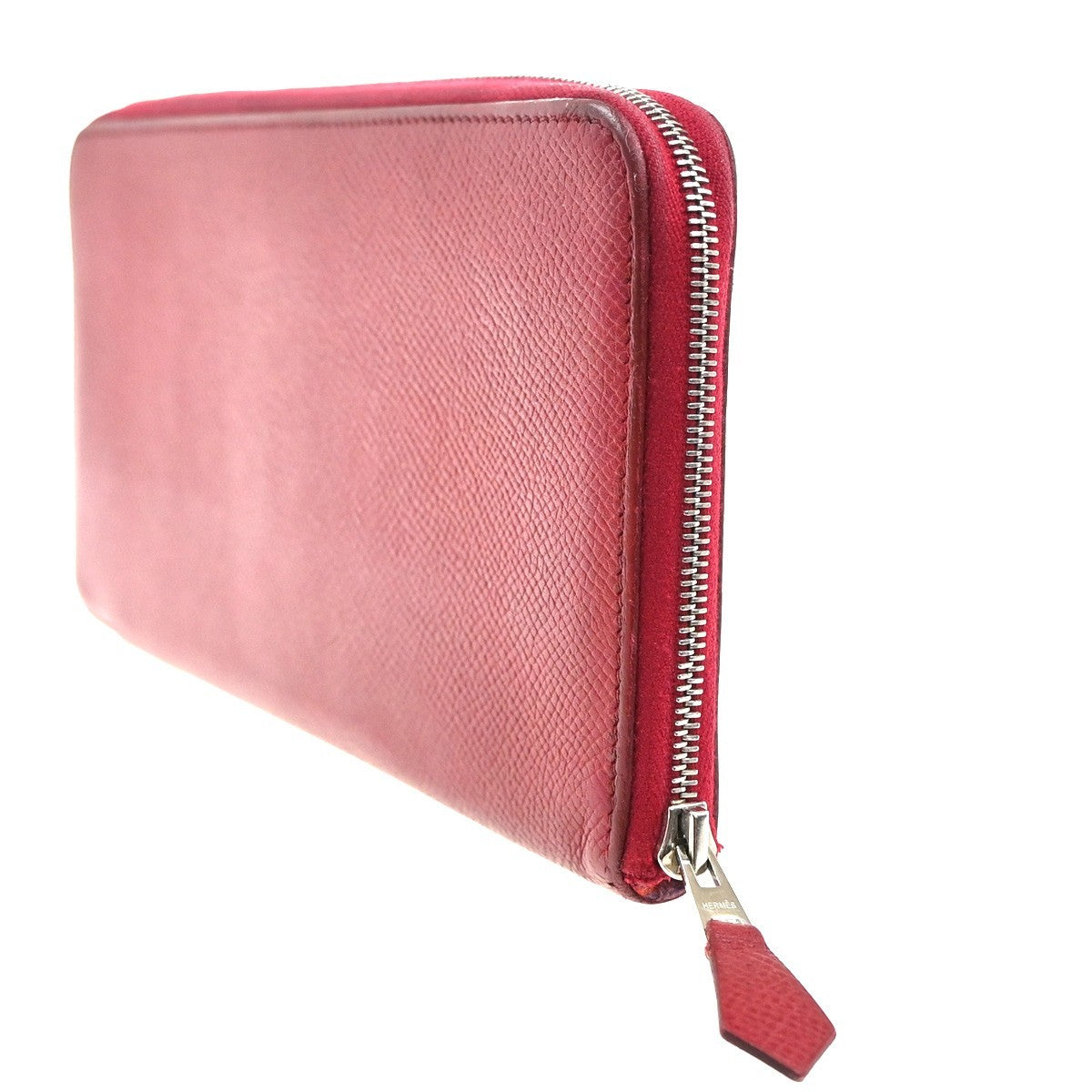 Hermes Azap Zip Around Epsom Red Leather Wallets Accessory (Pre-Owned)