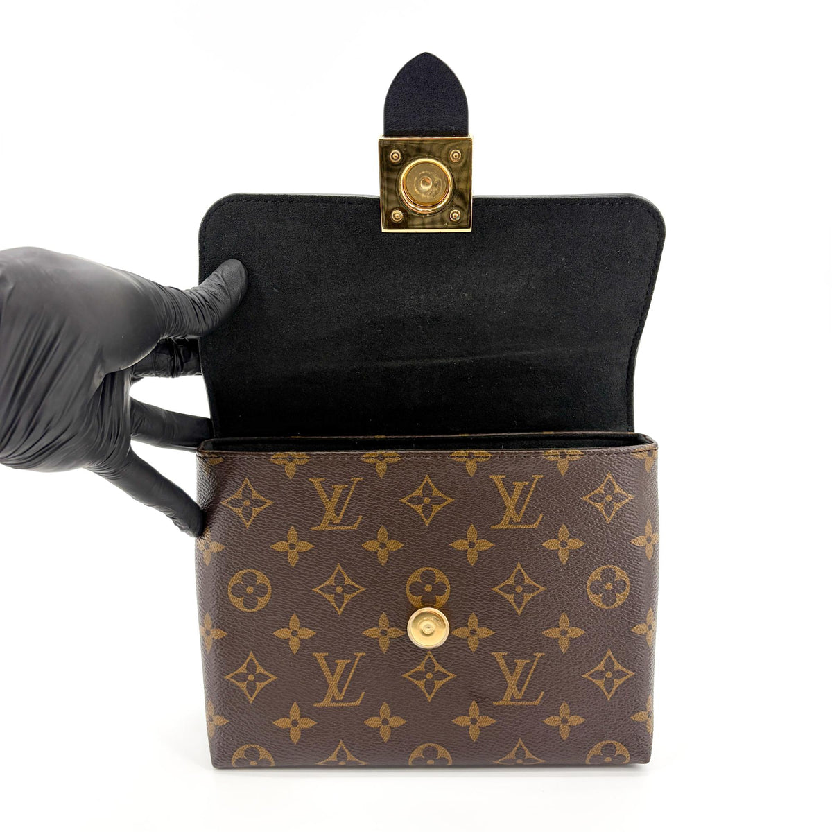 Louis Vuitton Locky Monogram Canvas With Leather Black Canvas Handbag (Pre-Owned)