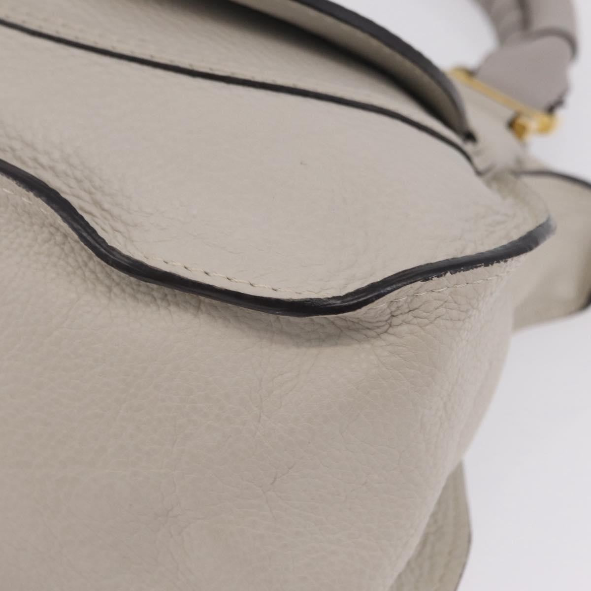 Chloe Marcie Satchel Leather Gray Leather Handbag (Pre-Owned)