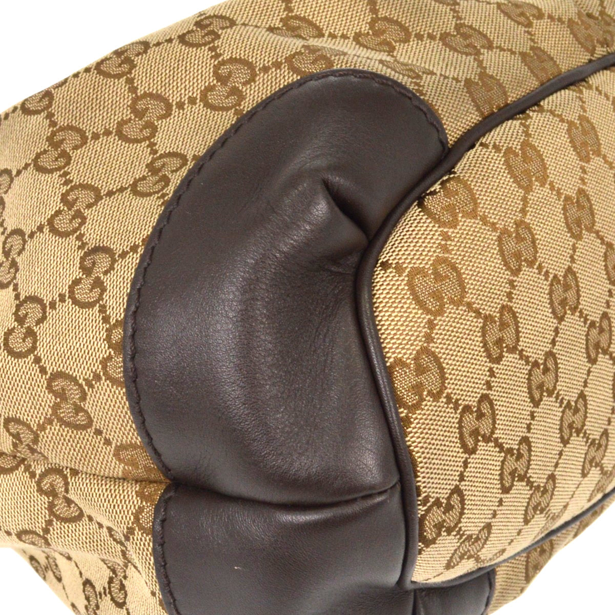 Gucci Sukey Top Handle Satchel Gg Tweed Beige Canvas Handbag (Pre-Owned)