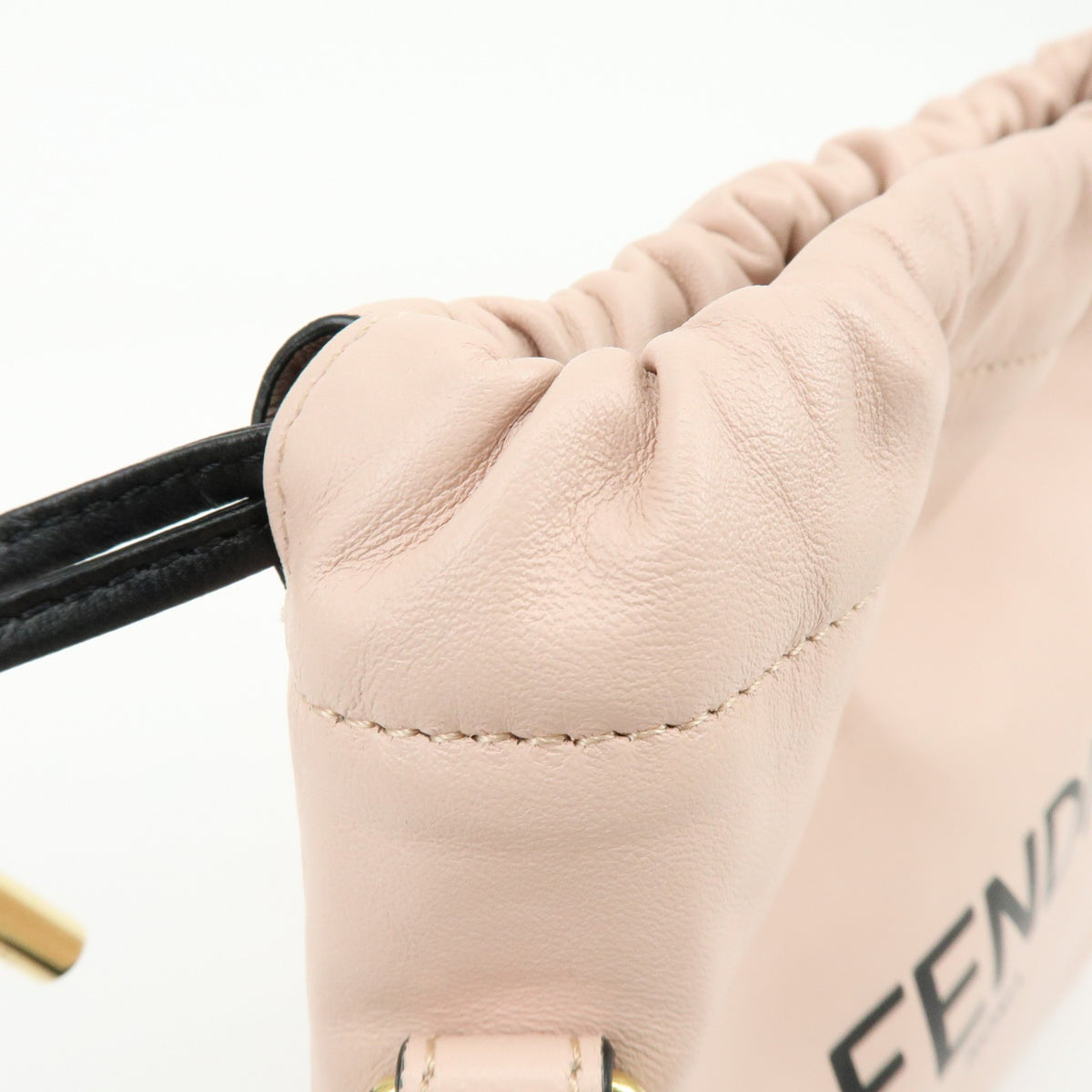 Fendi Logo Drawstring Leather Pink Leather Handbag (Pre-Owned)