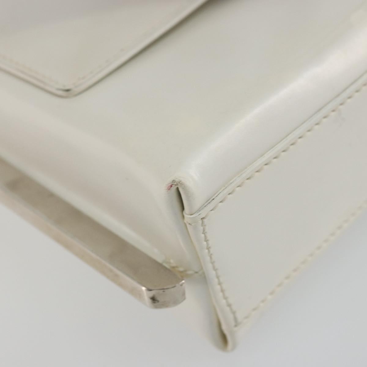 Salvatore Ferragamo Vintage Chain Patent Leather White Patent_Leather Shoulder Bag Bag (Pre-Owned)