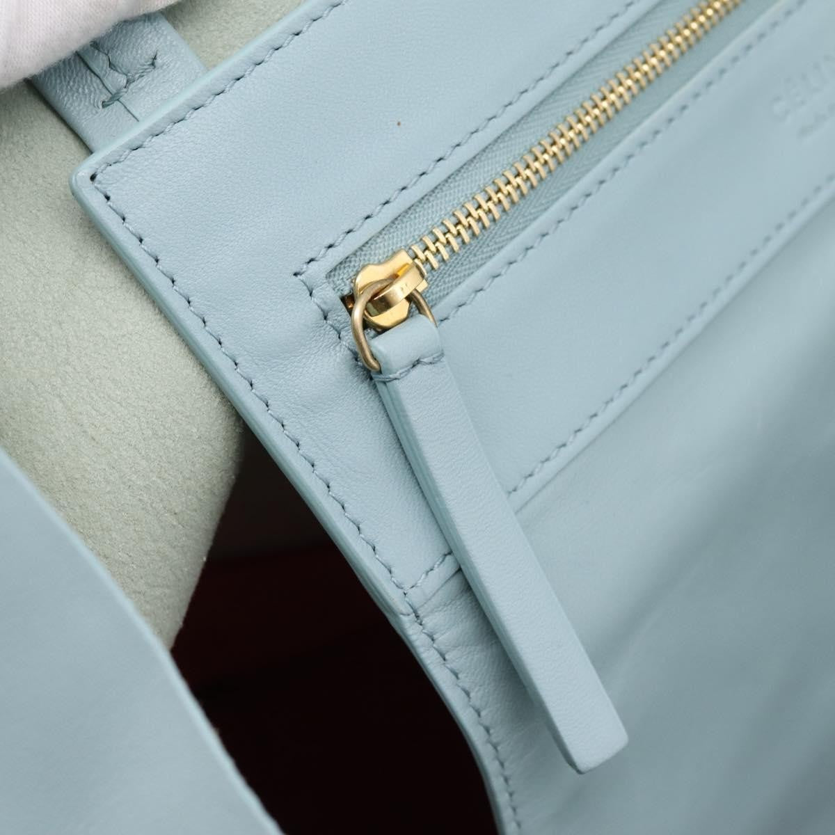 Celine Horizontal Bi-Cabas Leather Blue Leather Tote Bag Bag (Pre-Owned)