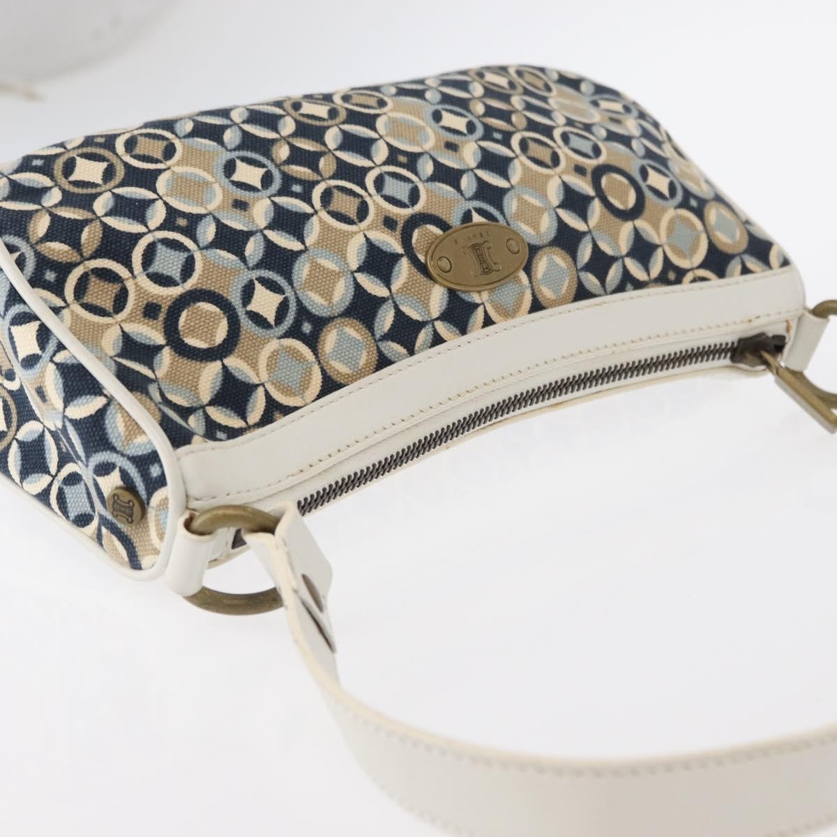 Celine Vintage Pochette Canvas Navy Canvas Clutche & Pouche Bag (Pre-Owned)
