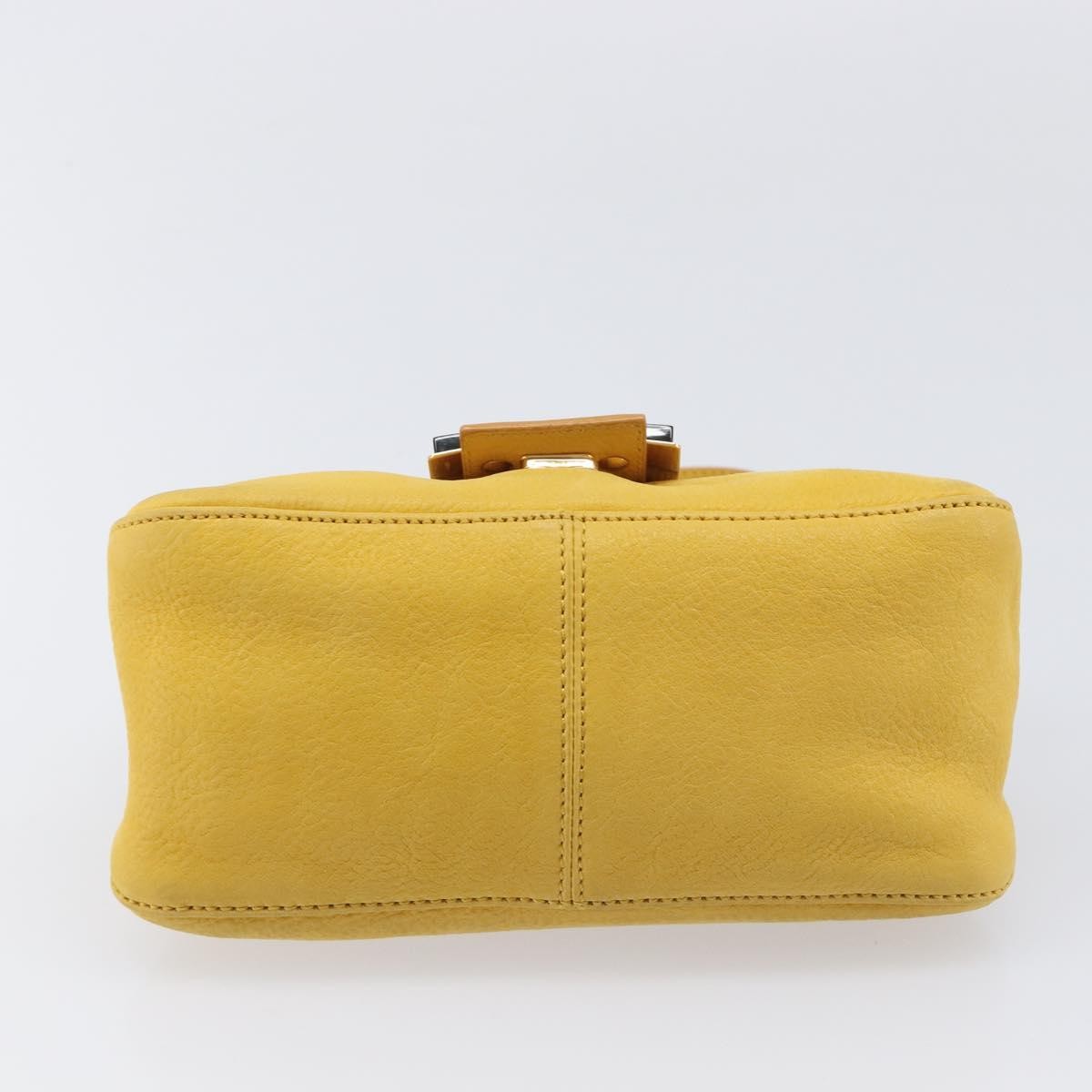 Fendi Fendi Mamma Baguette Monogram Canvas Yellow Leather Handbag (Pre-Owned)