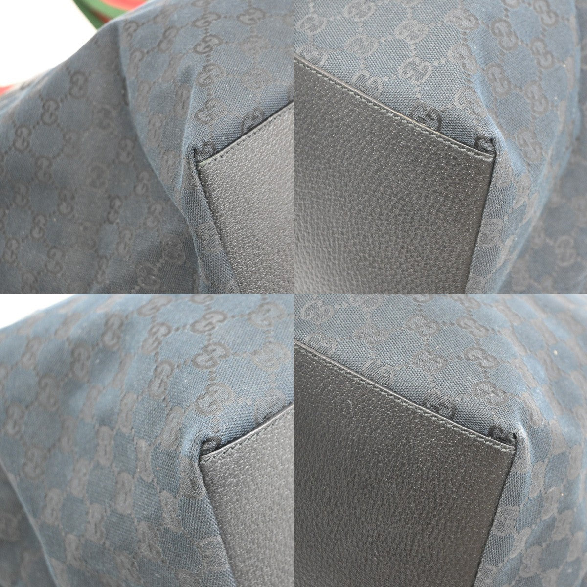 Gucci Web Zip Gg Canvas Black Canvas Tote Bag Bag (Pre-Owned)