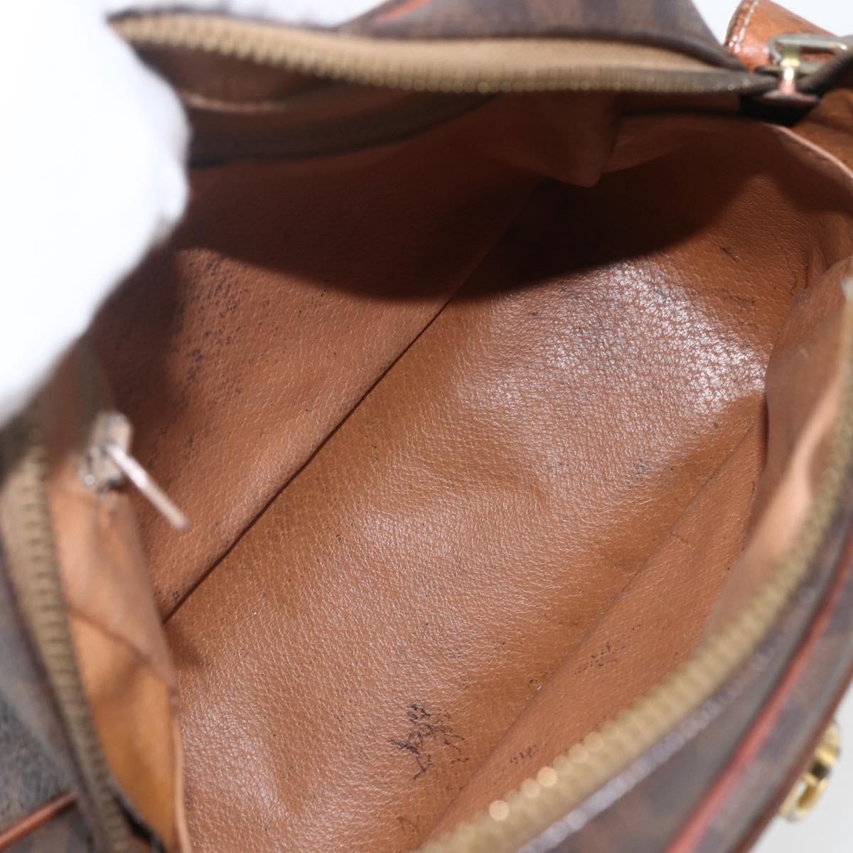 Celine Vintage Macadam Canvas And Leather Brown Canvas Shoulder Bag Bag (Pre-Owned)