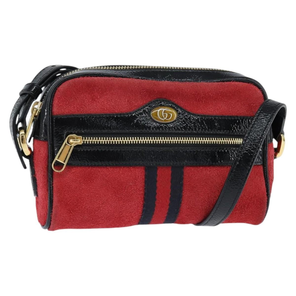 Gucci Ophidia Suede Red Suede Shoulder Bag Bag (Pre-Owned)