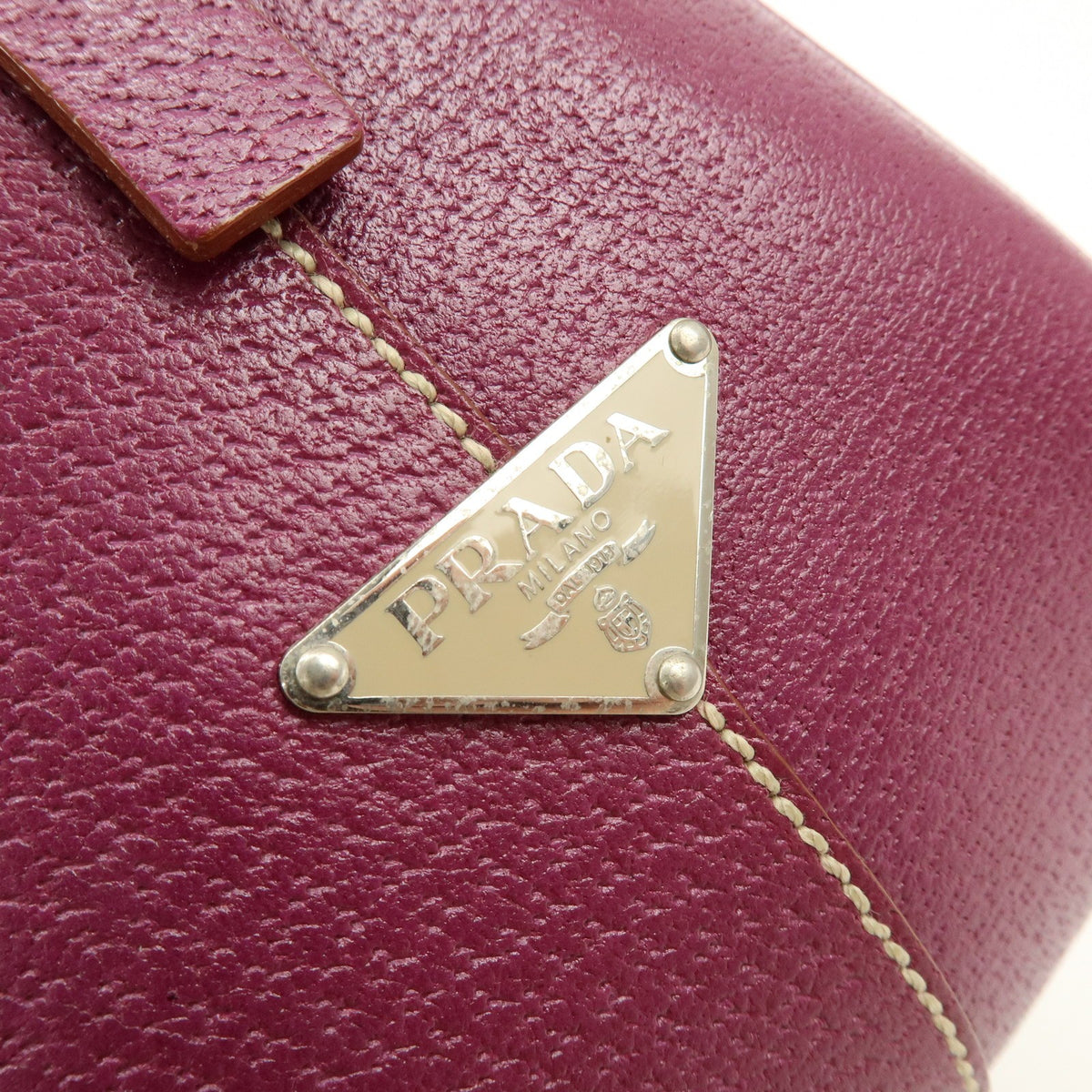 Prada Bowler Canvas With Leather Purple Canvas Shoulder Bag Bag (Pre-Owned)