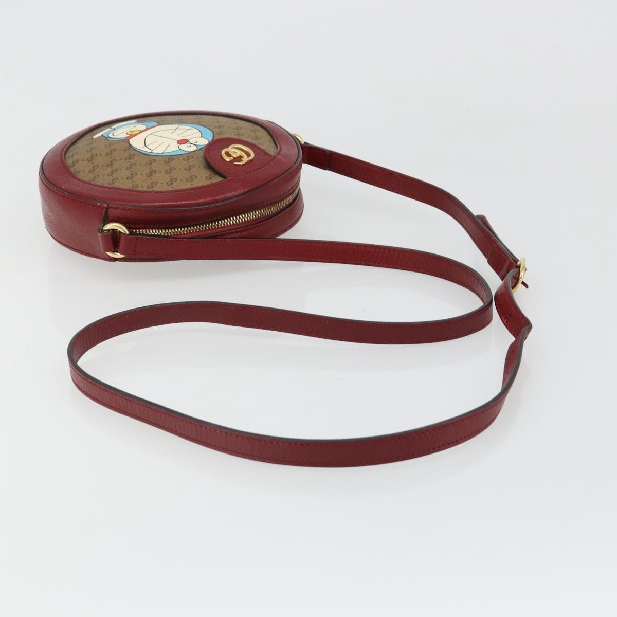Gucci Doraemon Round Printed Mini Gg Coated Canvas Beige Canvas Shoulder Bag Bag (Pre-Owned)