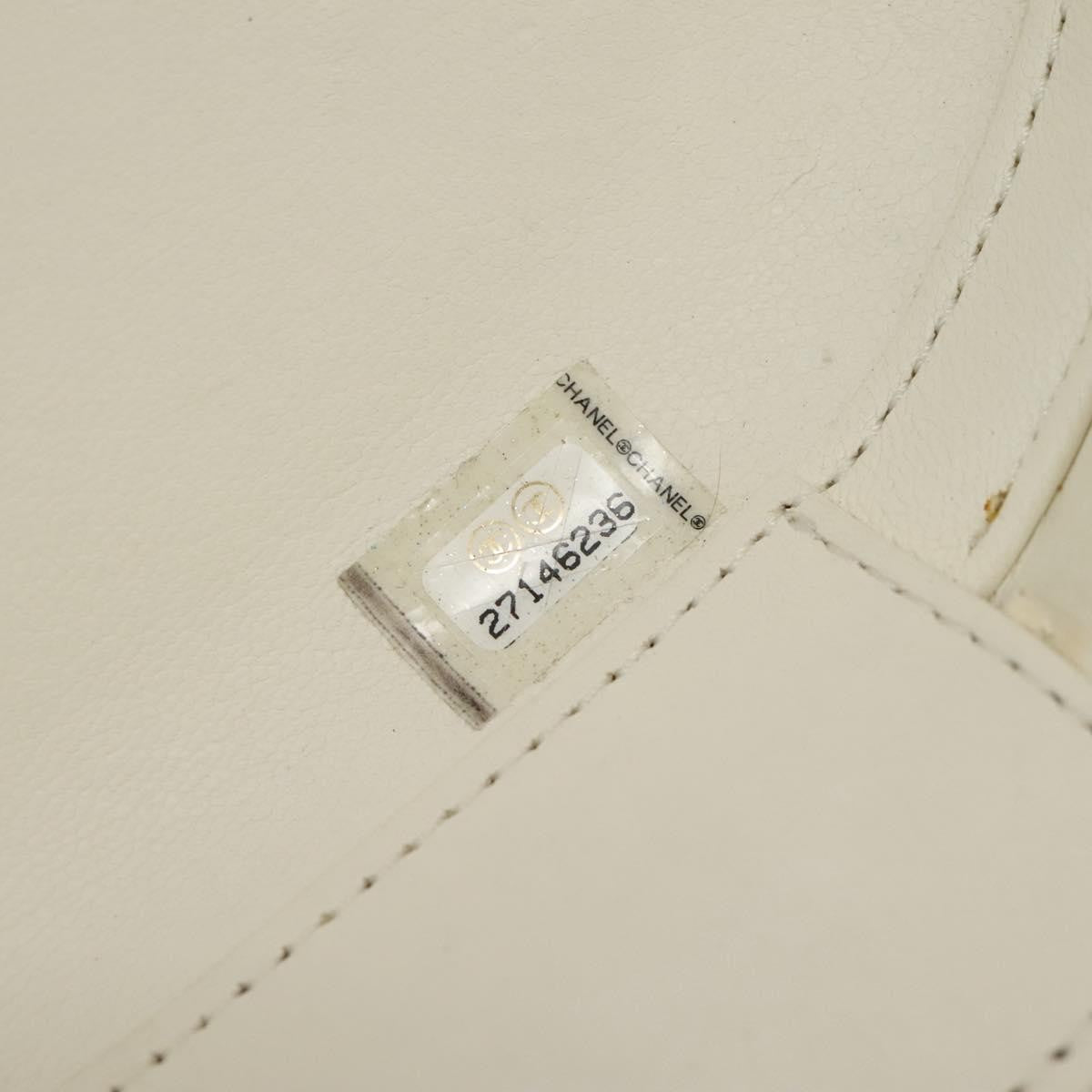 Chanel La Pausa Evening Chevron Lambskin With Applique White Leather Shoulder Bag Bag (Pre-Owned)