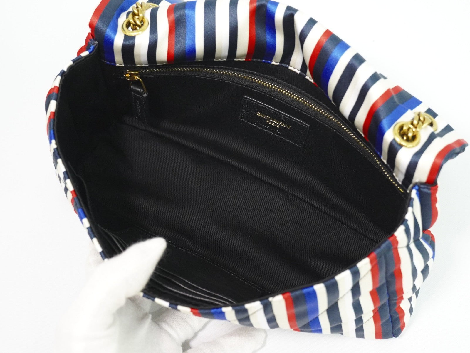 Saint Laurent Jamie Flap Quilted Printed Silk Multicolour Silk Shoulder Bag Bag (Pre-Owned)