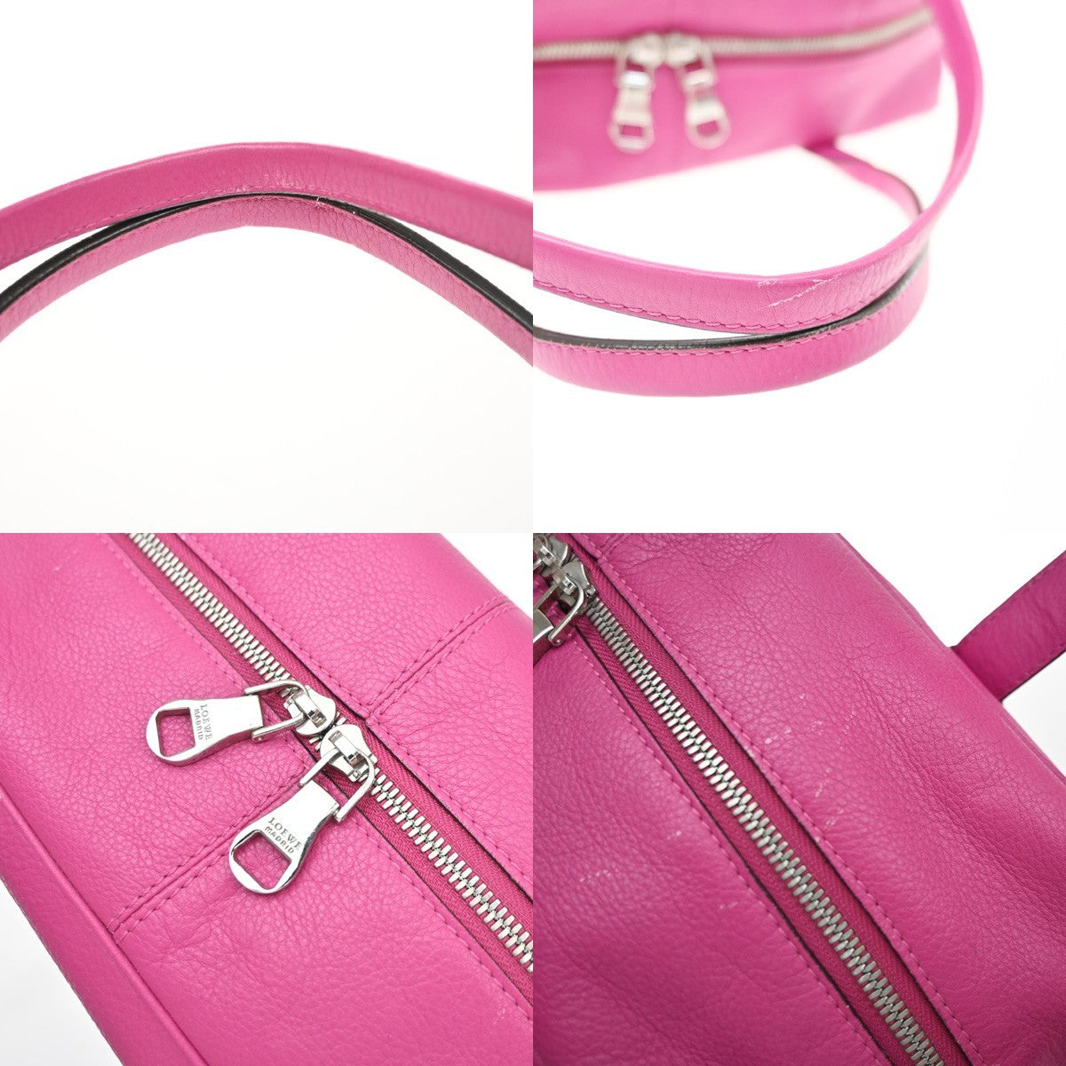 Loewe Heritage Boston Leather Pink Leather Handbag (Pre-Owned)