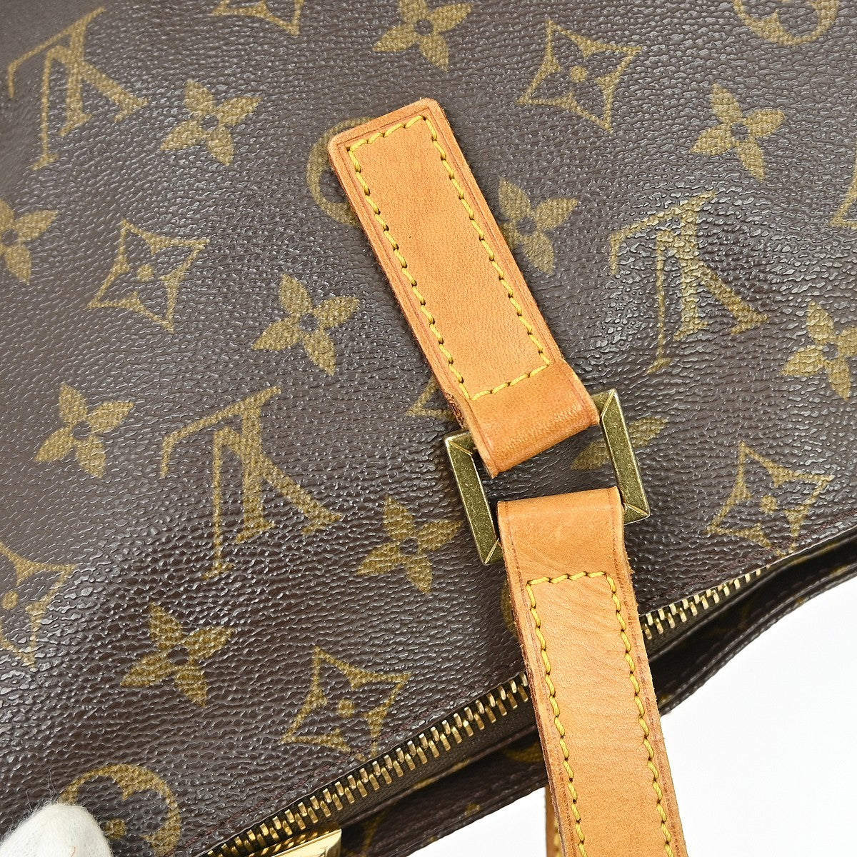 Louis Vuitton Cabas Mezzo Monogram Canvas Brown Canvas Shoulder Bag Bag (Pre-Owned)