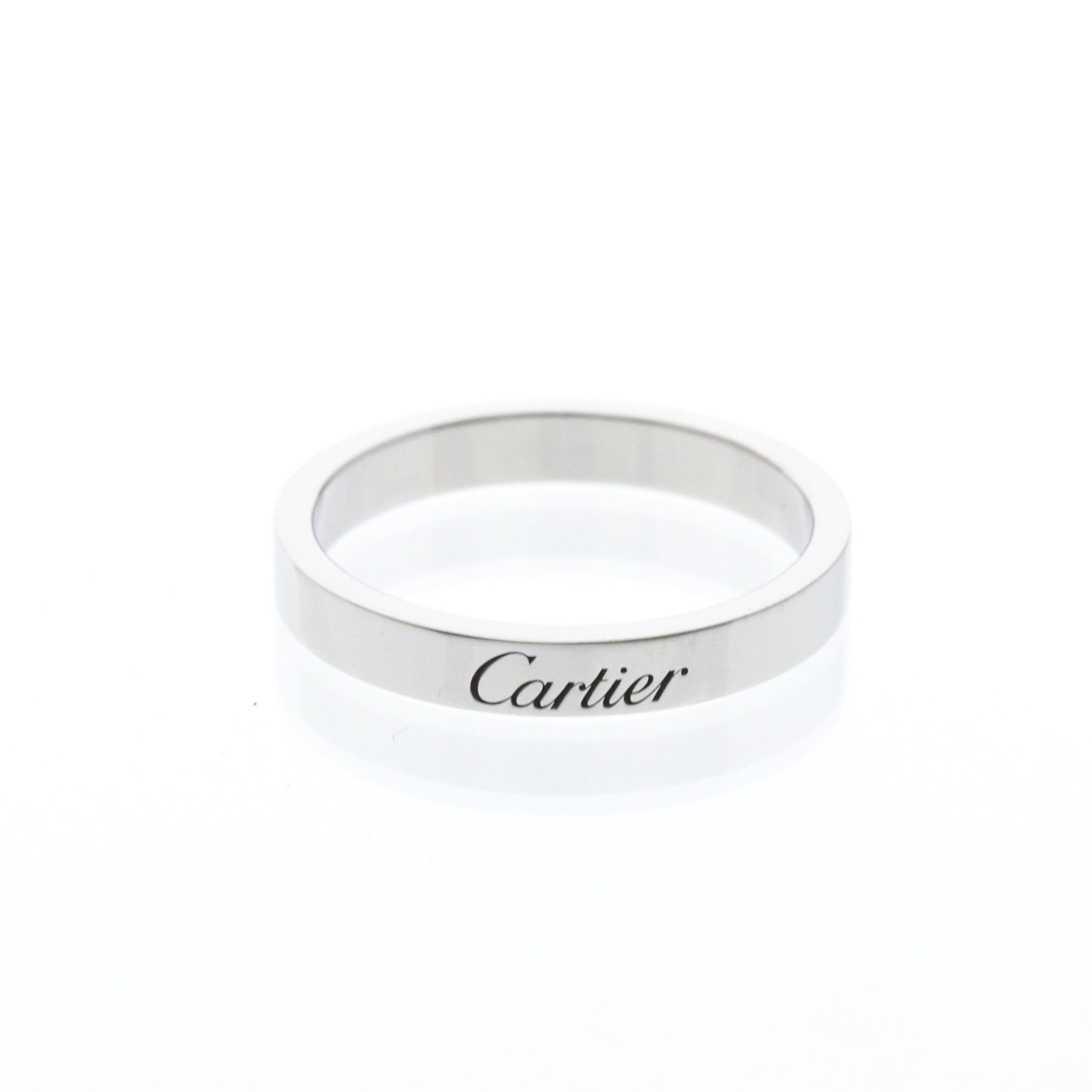 Cartier C De Cartier Wedding Band Platinum Silver Platinum Ring Jewelry (Pre-Owned)
