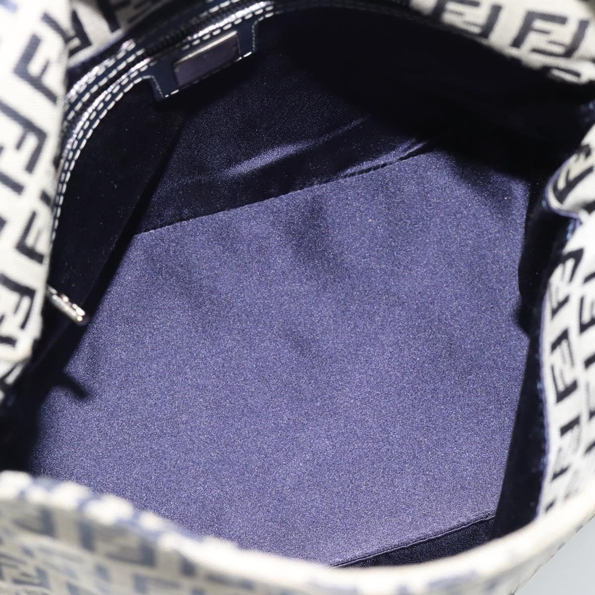 Fendi Baguette Canvas Navy Canvas Shoulder Bag Bag (Pre-Owned)