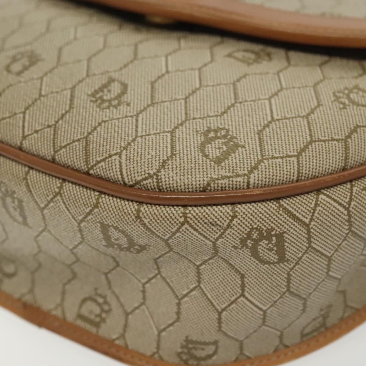 Christian Dior Vintage Honeycomb Canvas Beige Canvas Bag (Pre-Owned)