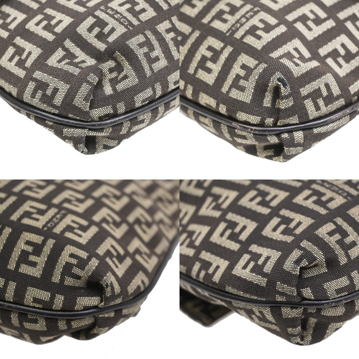 Fendi Vintage Flap Zucchino Canvas Brown Canvas Crossbody Bag Bag (Pre-Owned)