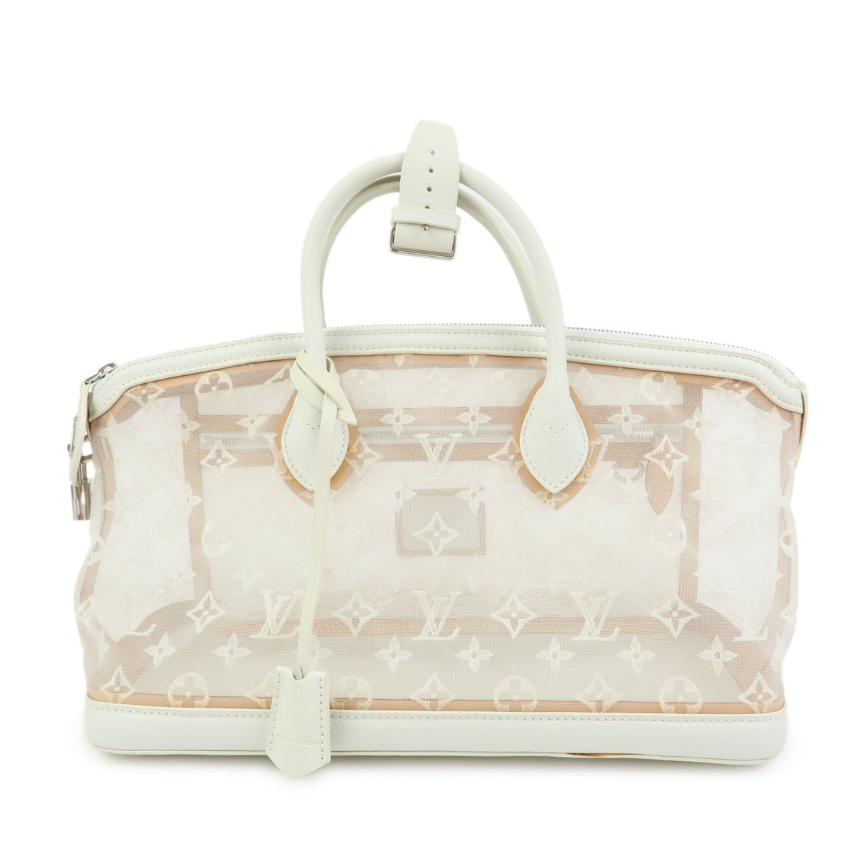 Louis Vuitton Transparence Lockit Mesh And Leather White Mesh Handbag (Pre-Owned)