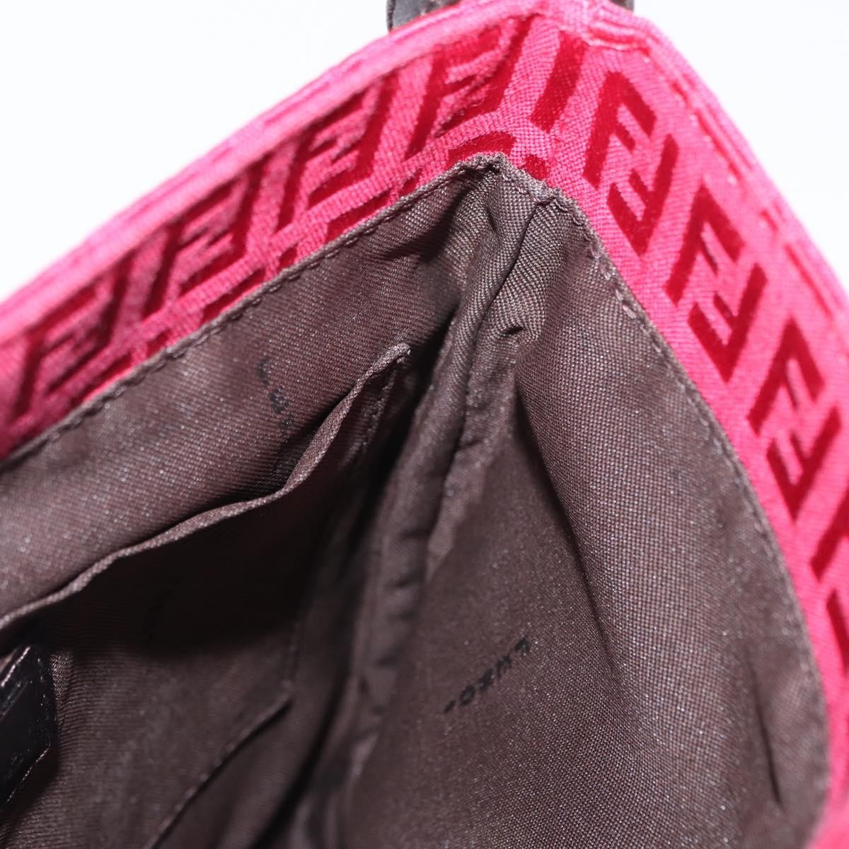 Fendi Vintage Flap Zucchino Canvas Red Canvas Shoulder Bag Bag (Pre-Owned)