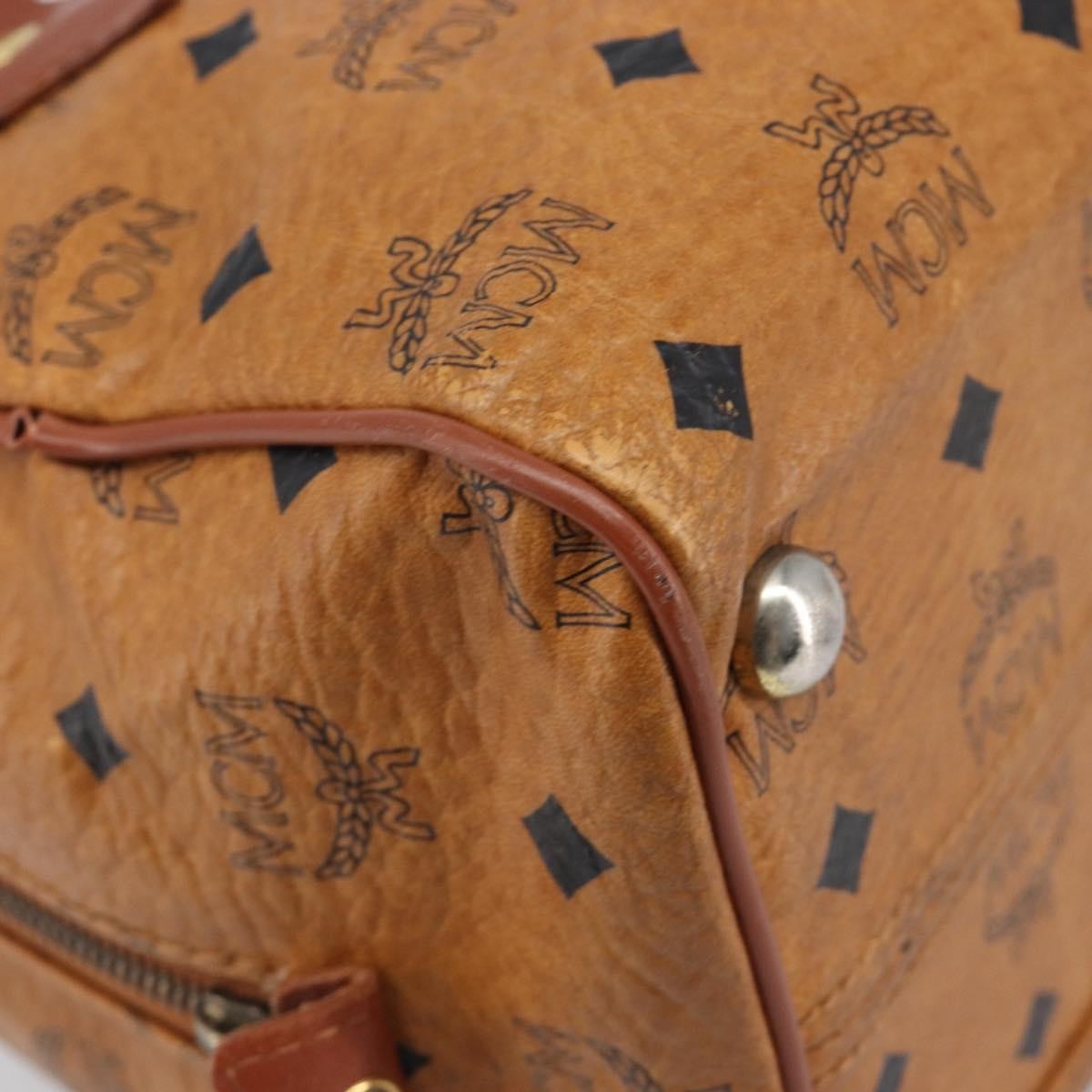 MCM Visetos Logogramme Leather Brown Leather Handbag (Pre-Owned)