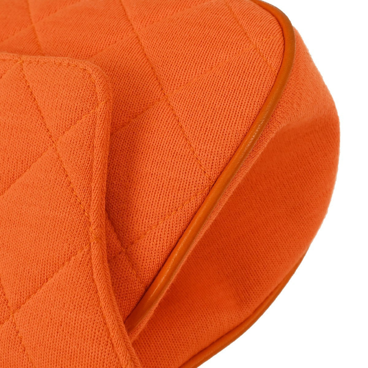 Chanel Shopping Quilted Knit Pluto Glitter Orange Cloth Handbag (Pre-Owned)