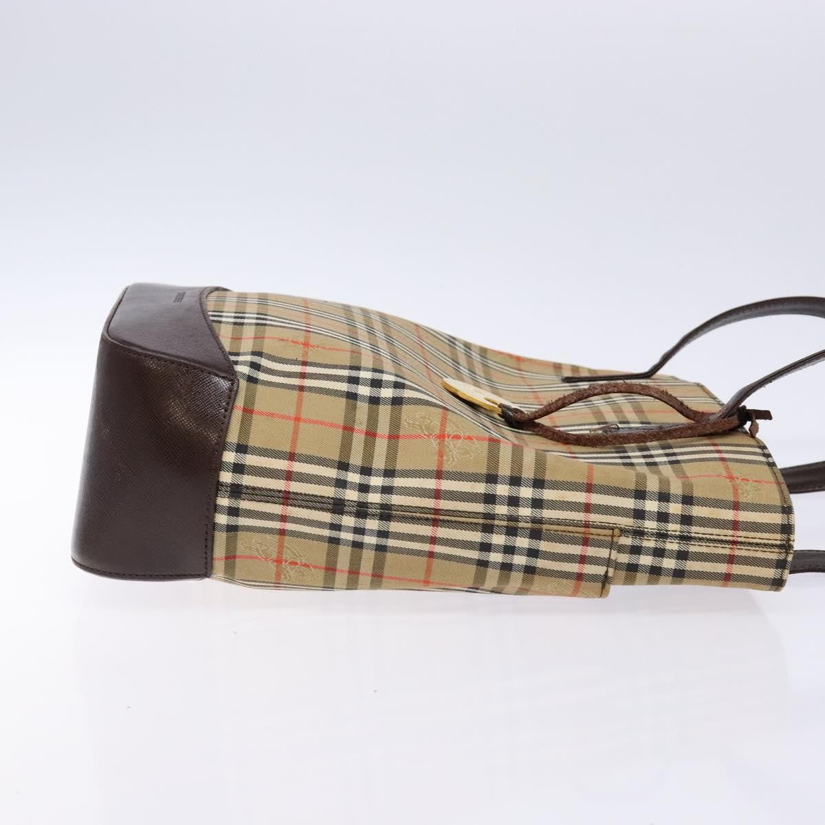 Burberry Nova Check Tote Canvas Check Pattern Beige Canvas Bag (Pre-Owned)