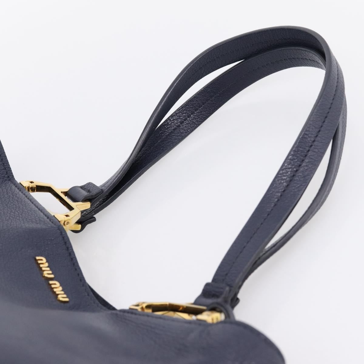 Miu Miu Madras Leather Navy Leather Shoulder Bag Bag (Pre-Owned)
