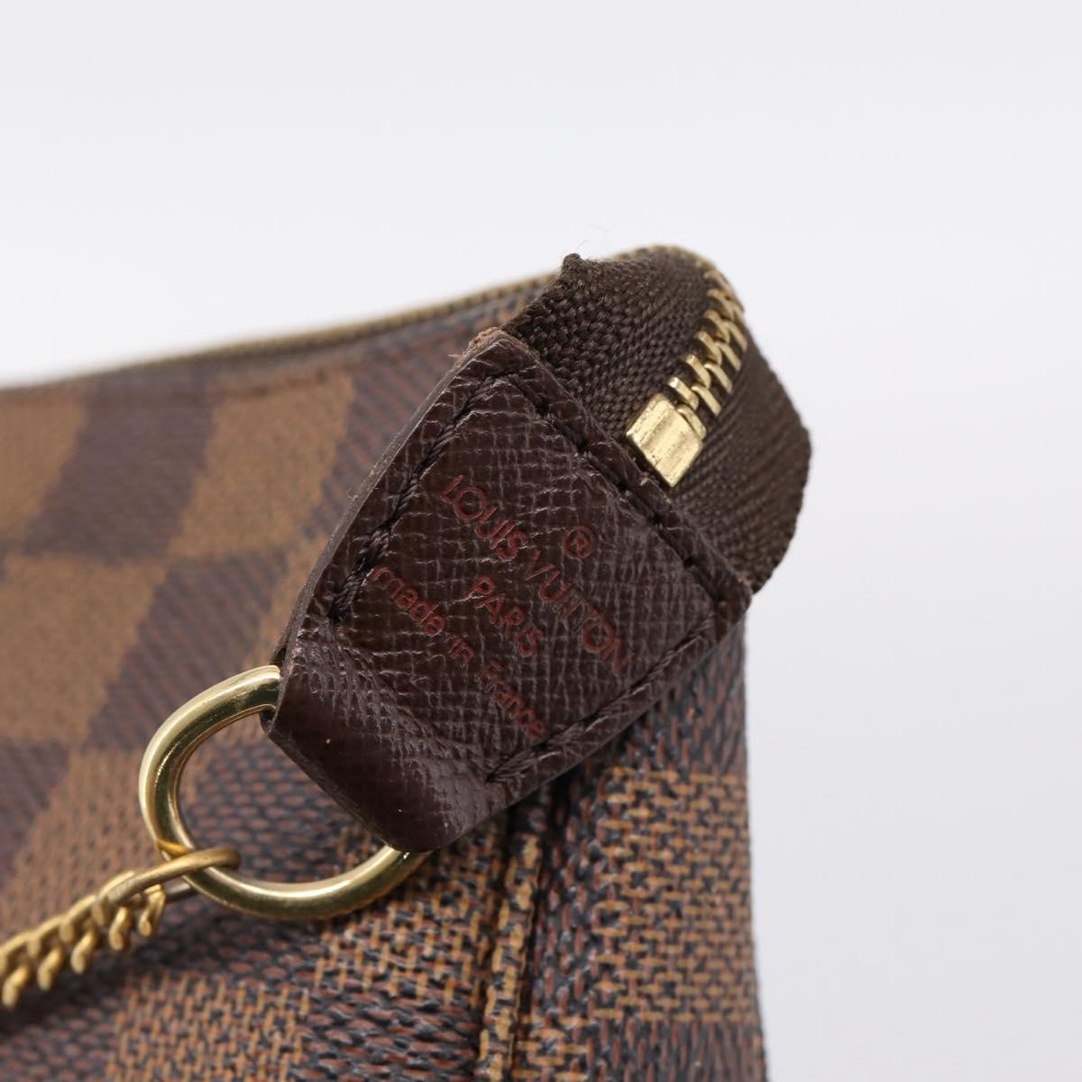 Louis Vuitton Mini Pochette Accessoires Damier Canvas Brown Canvas Clutche & Pouche Bag (Pre-Owned)