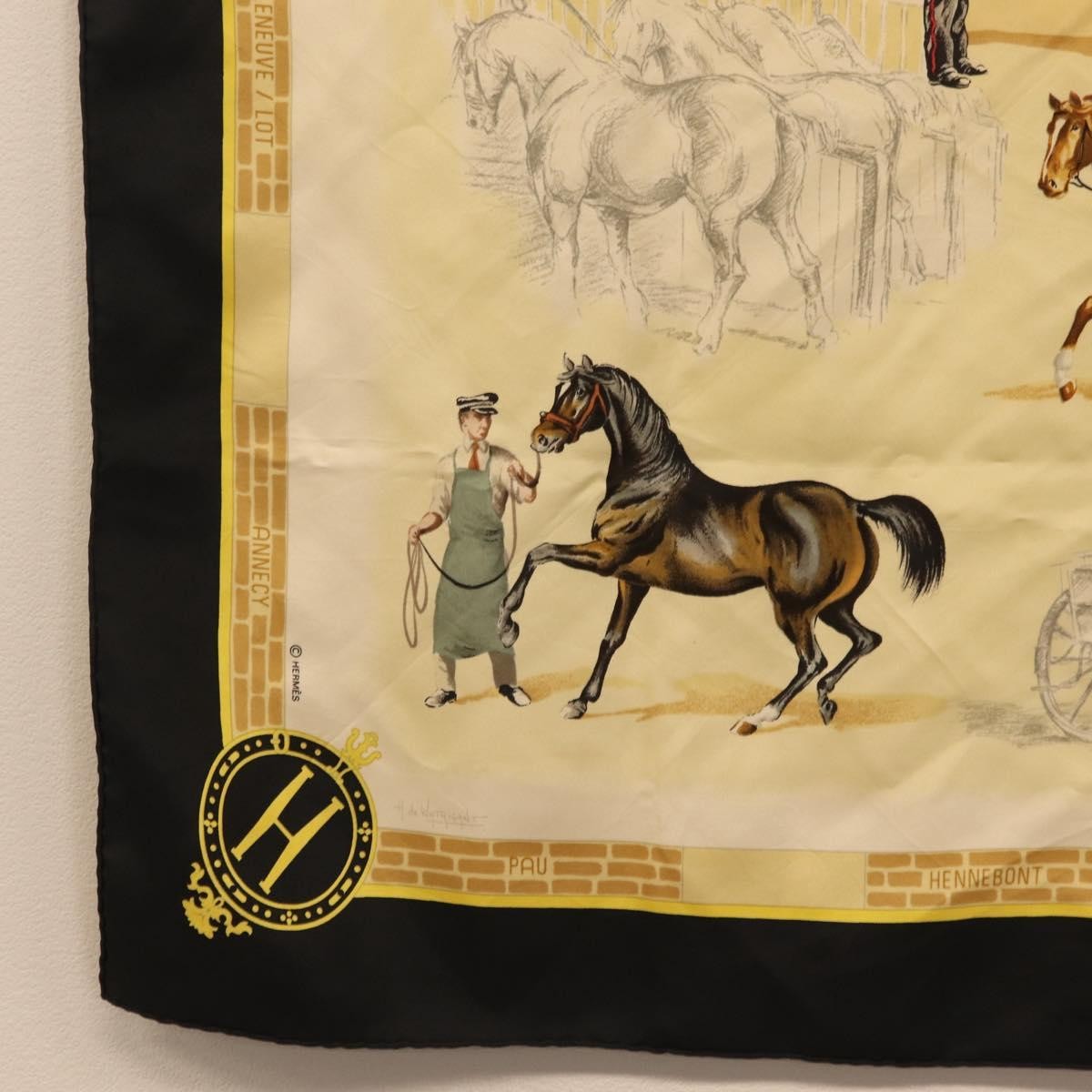 Hermes Carré 90 Silk Multicolor Black Silk Scarve & Shawl Accessory (Pre-Owned)
