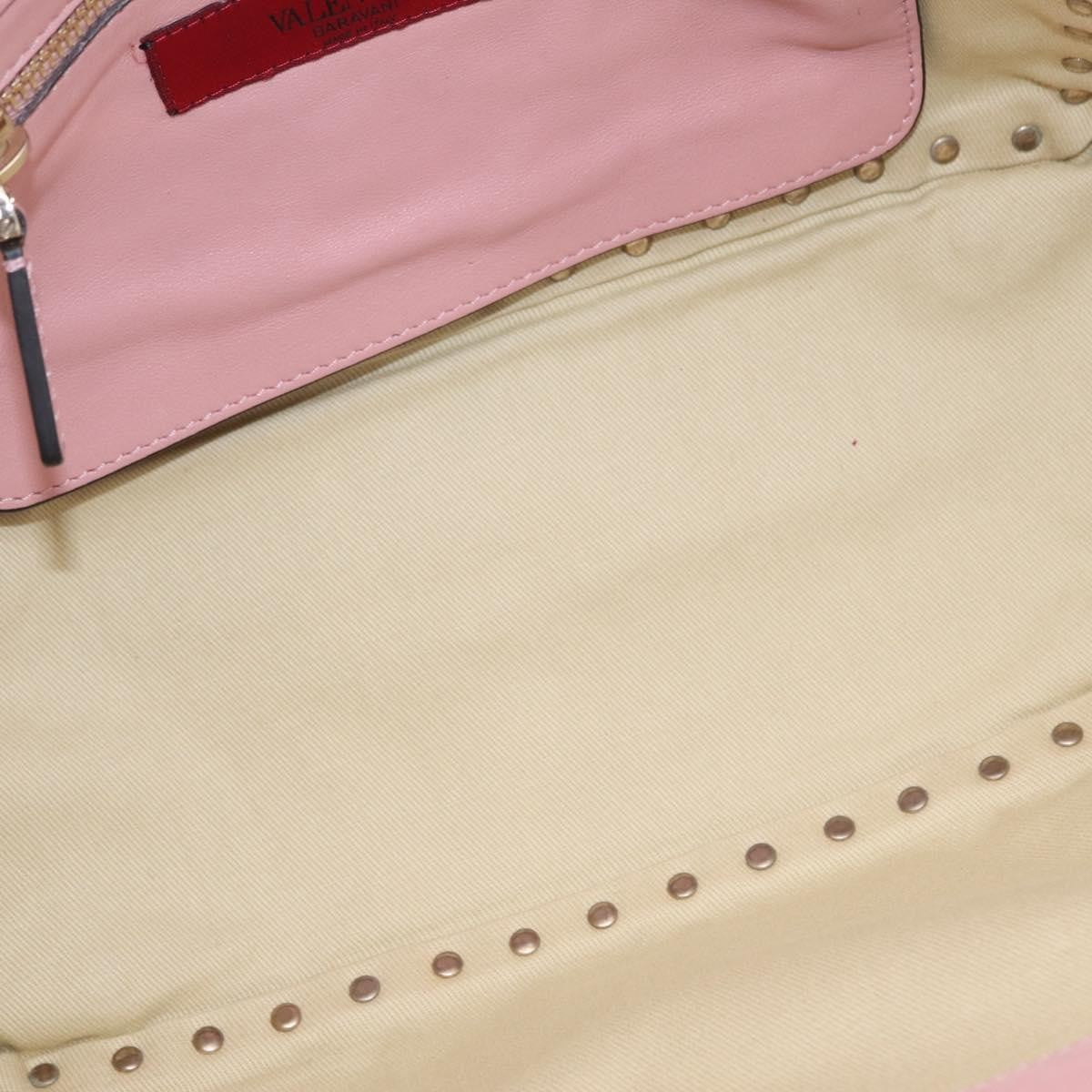 Valentino Garavani Rockstud Soft Leather Pink Leather Tote Bag Bag (Pre-Owned)